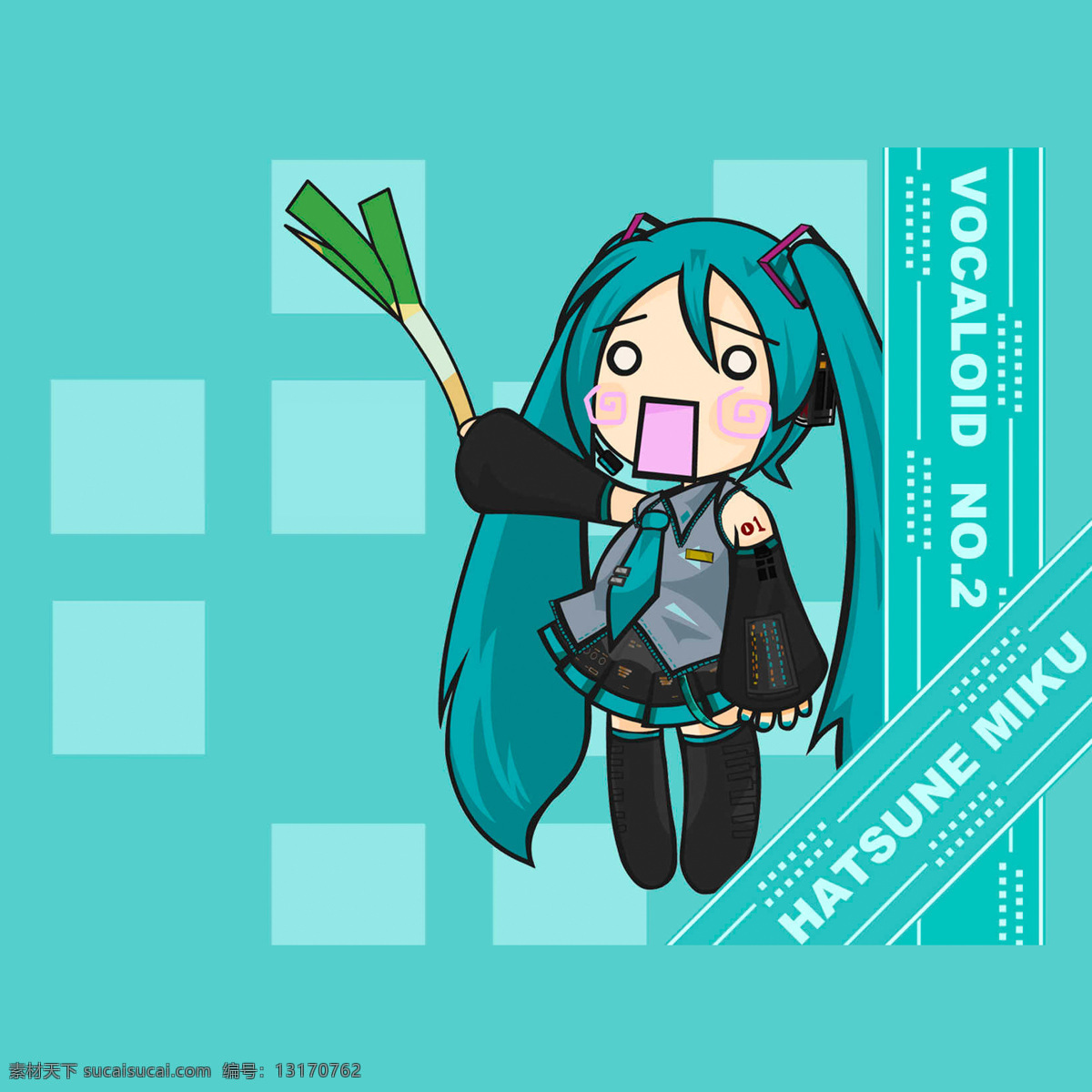 初 音 葱 q版 壁纸 初音未来 海报大图 萌图 黑岩射手 静音双子 巡音 初音葱 初音家族 卡通 动漫 可爱