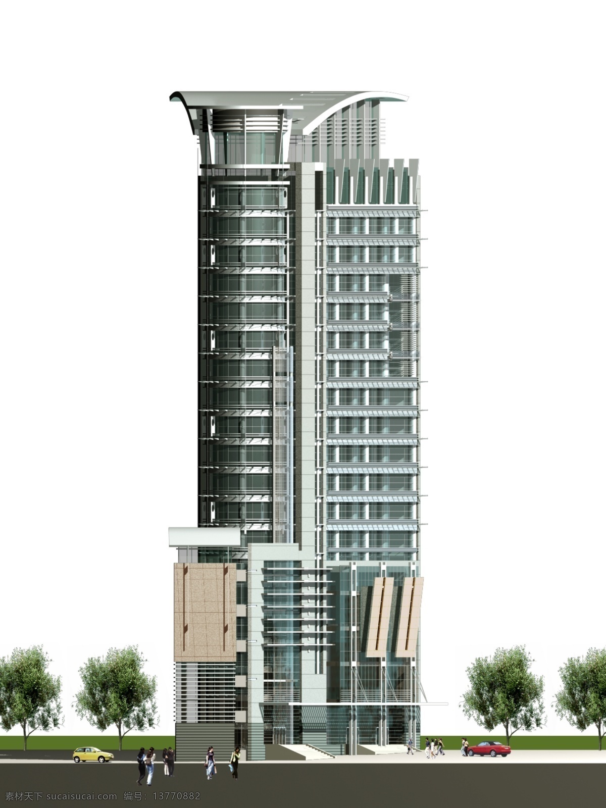 高层 商务办公 建筑 独 栋 效果图 分层 模板 商业素材 配景素材 园林 建筑装饰 设计素材 3d模型素材 室内场景模型