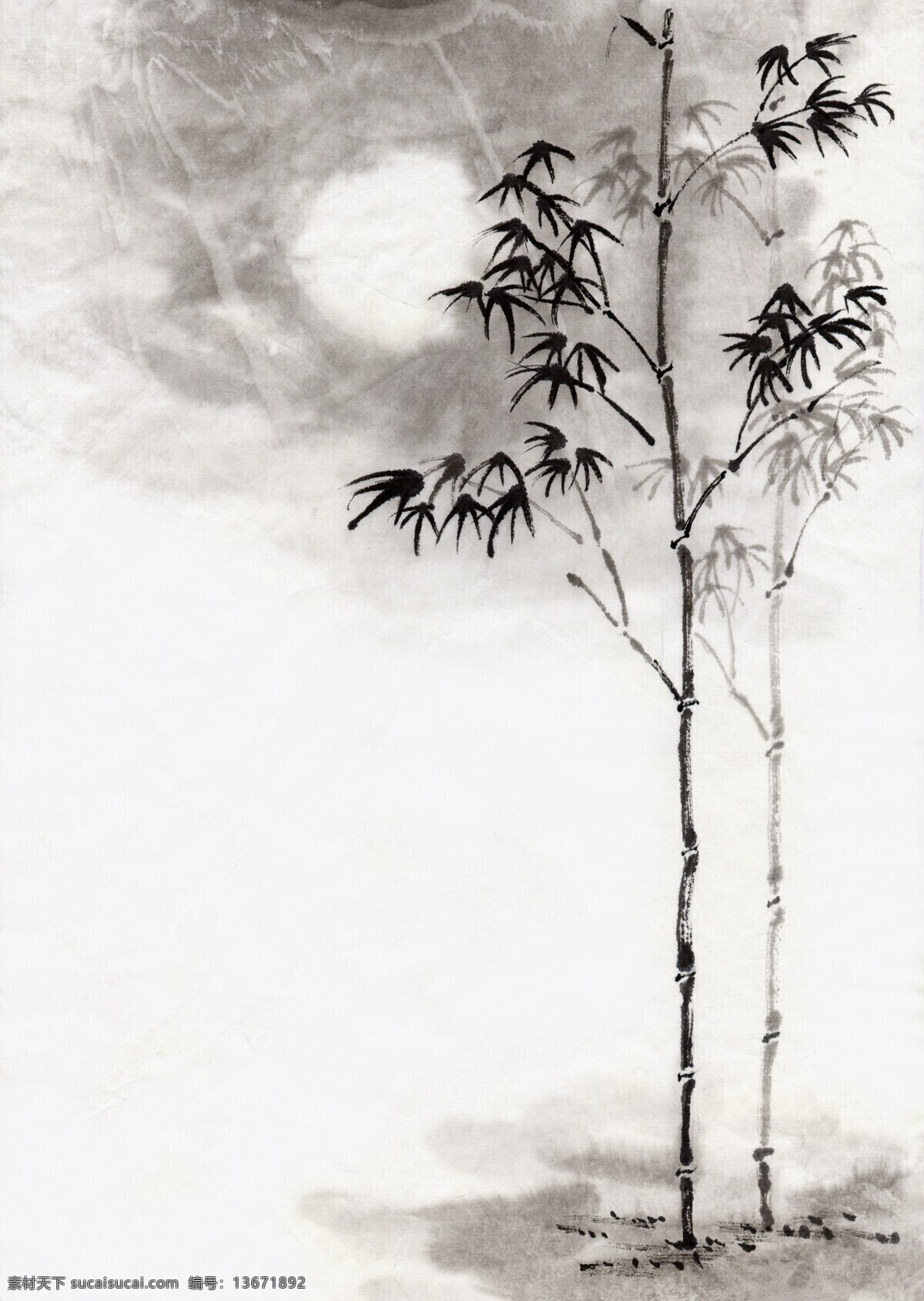 丹青社 水墨画 風景 月と竹 水墨风景竹子图片素材图片下载-素材编号13671892-素材天下图库