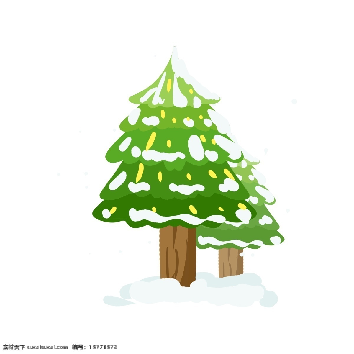 小寒 树木 手绘 插画 冬天 树叶 雪花 中国风 中国传统 下雪 树枝 水彩 矢量 积雪 节气 树 中国 风