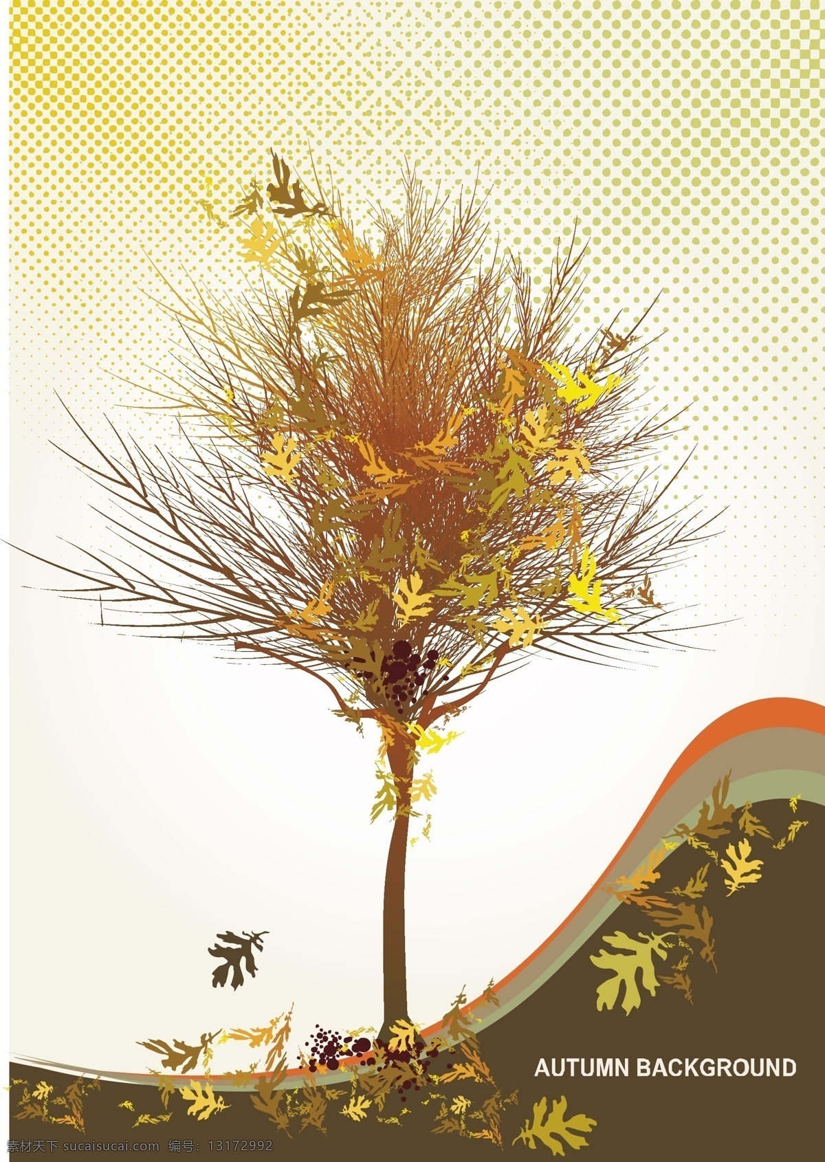 段 树 主题 插画 矢量 落叶 女性 秋天的树 树木 椰子树 人物素描 跳动 矢量图