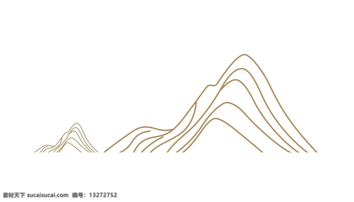 中式线描山体 中式 线描 山体 线稿 曲线 底纹边框 条纹线条