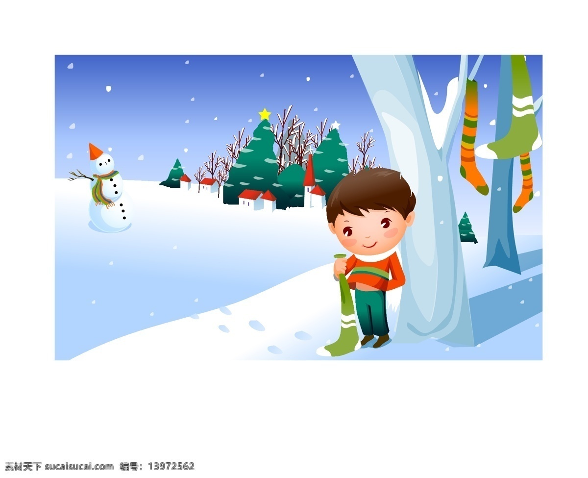 2007 儿童节 韩国 矢量图 韩国儿童 模板 设计稿 圣诞树 雪人 2007年 节日大全 源文件 节日素材