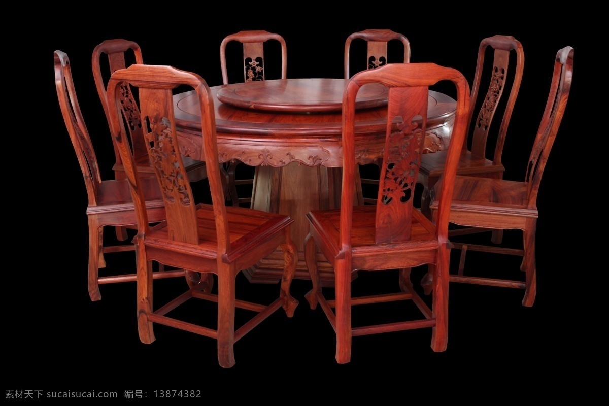 实木桌椅 家具 餐桌 椅子 饭店 红木 桌椅 分层 源文件
