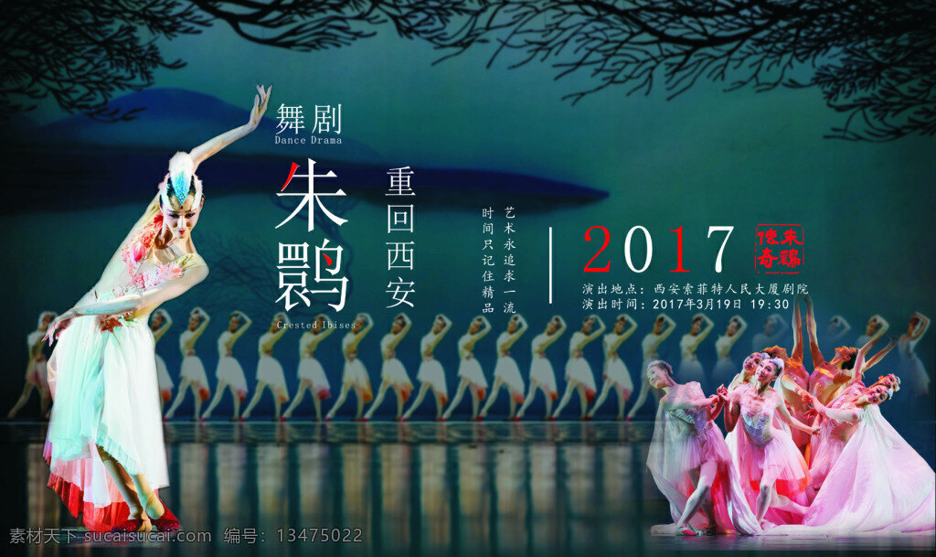 舞剧 宣传海报 横 版 朱鹮 海报 宣传 横版 西安 艺术 索菲特 朱洁静 舞蹈