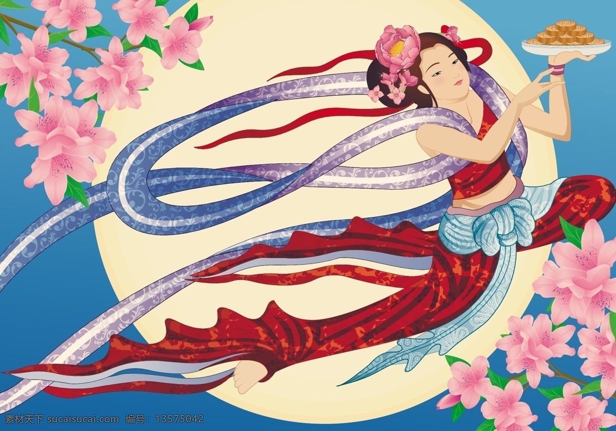 嫦娥奔月 嫦娥 节日矢量素材 矢量图 中秋 中秋贺卡 中秋佳节 中秋节 中秋节设计 中秋节矢量图 中秋礼品 中秋月饼 中秋素材 中秋矢量图 盒 包装设计 节日素材
