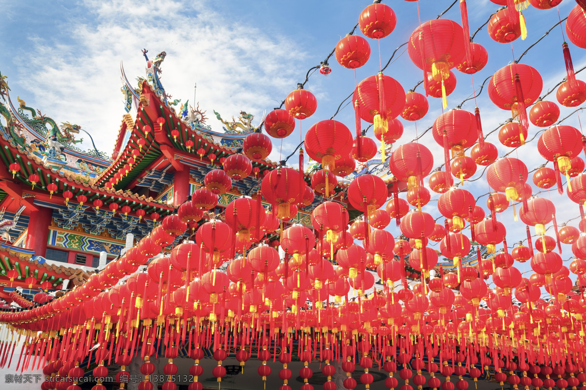 春节挂红灯笼 新年 春节 活动 盛市 祭祖 灯笼 红灯笼 红 高清图片 春节相关 旅游摄影 人文景观