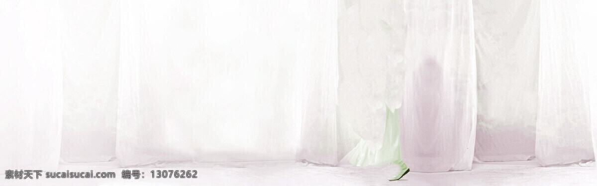 梦幻 白色 窗帘 banner 背景 白色渐变 室内装饰