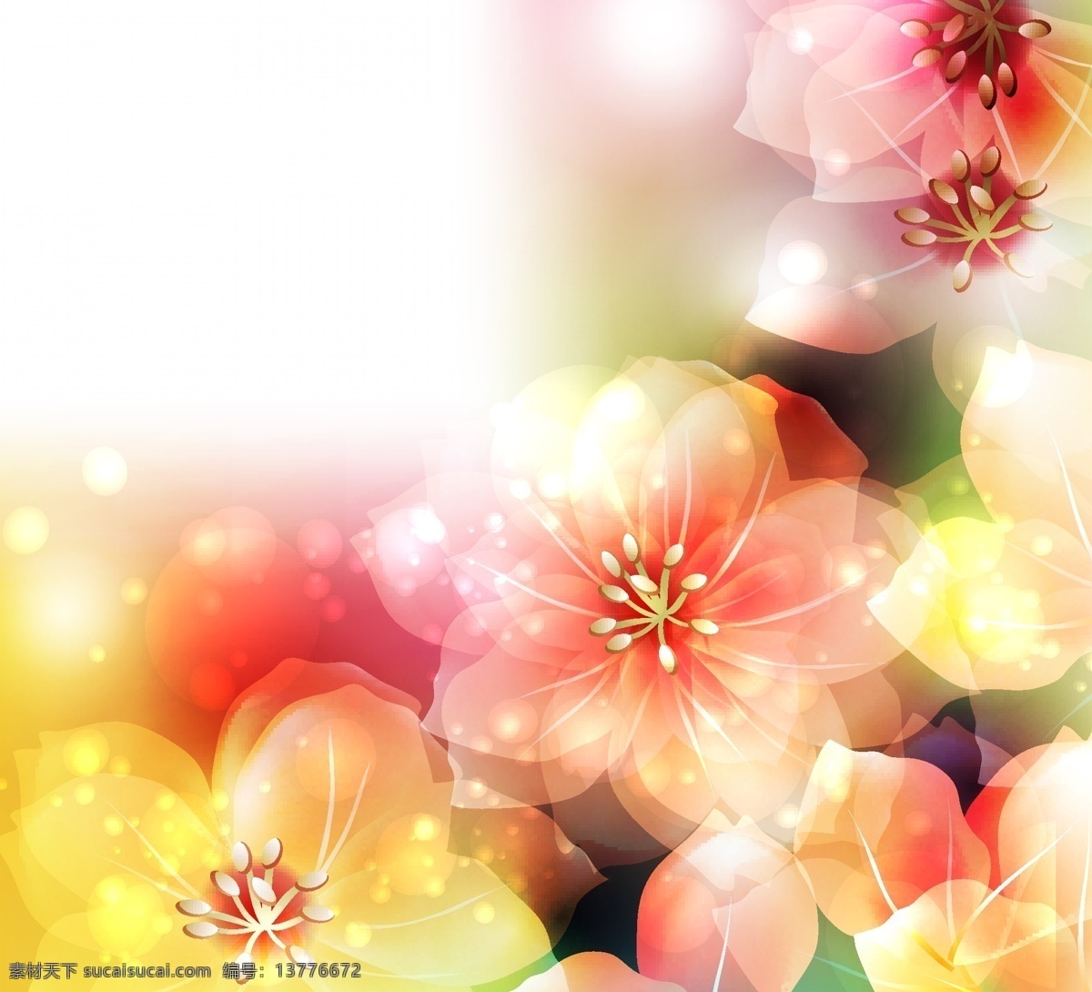 梦幻 花朵 背景 矢量 格式 矢量素材 关键字