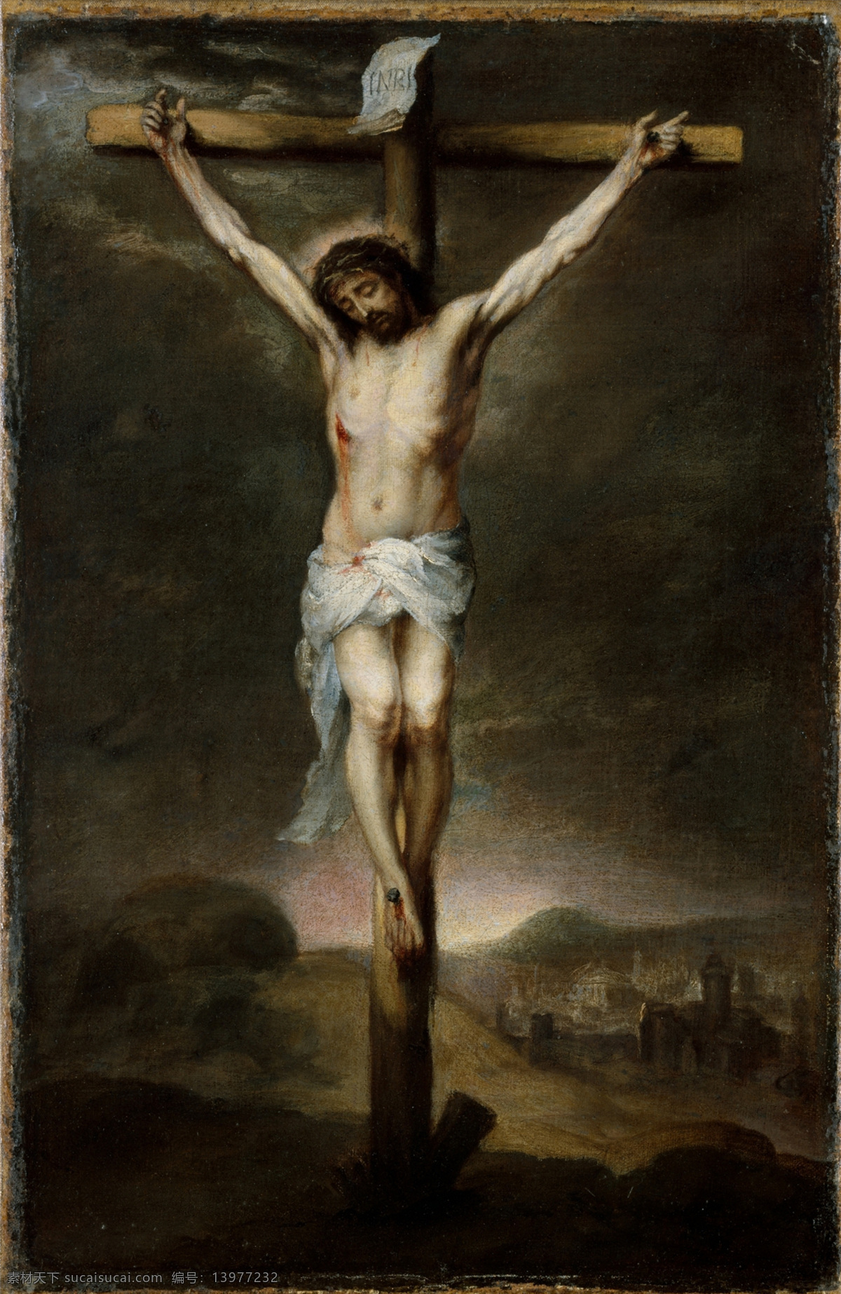 耶稣上十字架 耶稣 油画 十字架 古典 西方油画 绘画书法 文化艺术