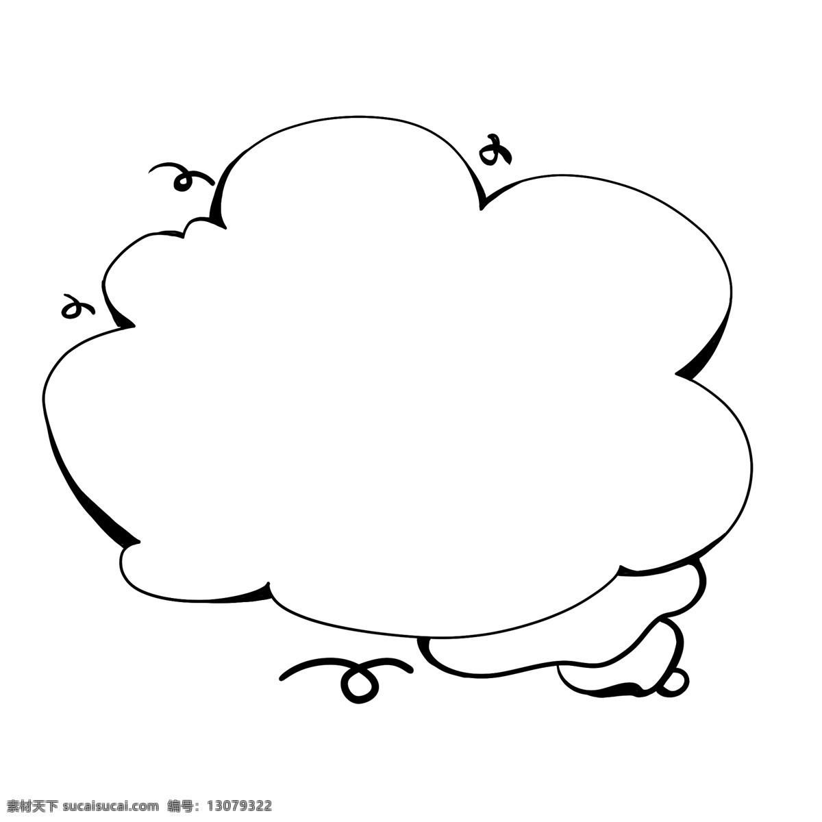堆叠 云朵 黑色 线条 简洁 对话框 白云 黑色线框 边框 手绘 卡通 好玩 堆积在一起 叠放 冒出来