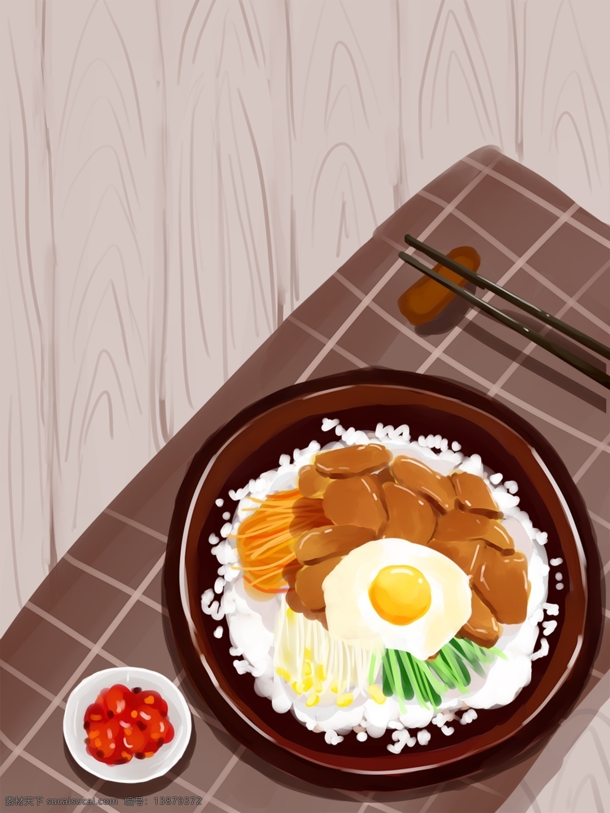 卡通 手绘 拌饭 美食 插画 背景 手绘拌饭 美食插画背景 广告背景 psd背景 背景展板 手绘背景