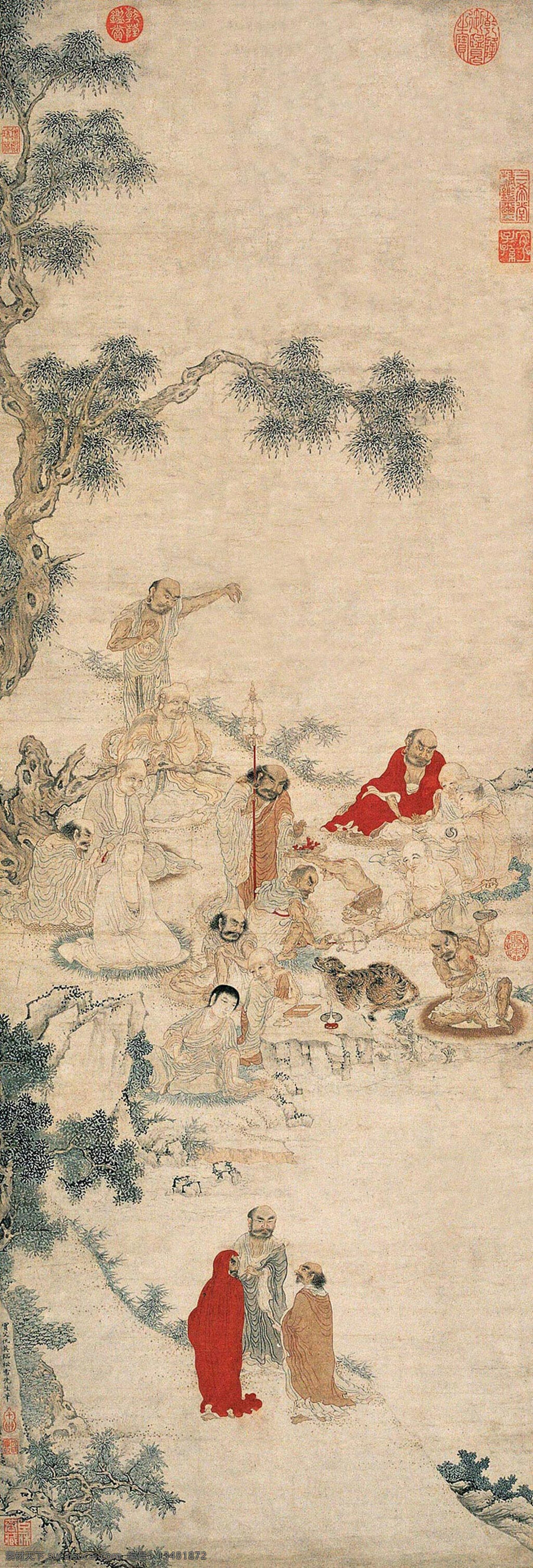 仇英免费下载 仇英 人物 山 山水古画 树 水