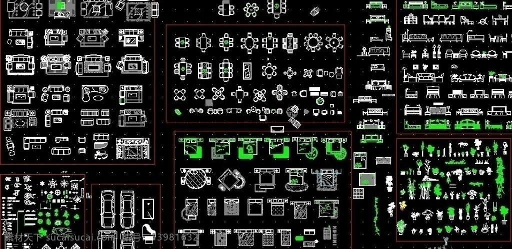 室内设计 cad 集 cad图库 综合 集合 家具 树木 素材大全 建筑室内 环境设计 源文件 dwg