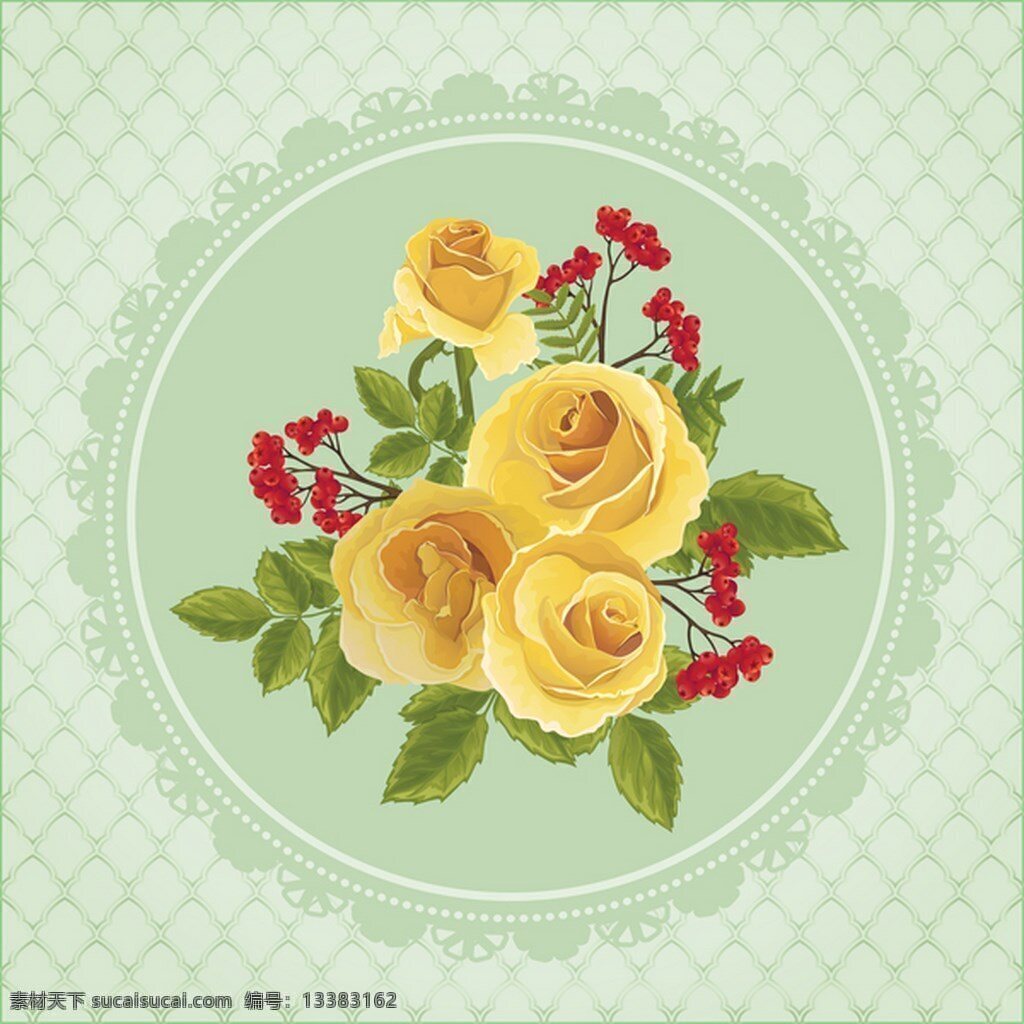 黄色 玫瑰花 矢量 花 花朵 植物 矢量素材