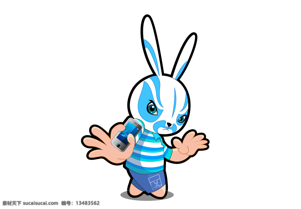 插画 动漫动画 动物 花纹 京剧 卡通 卡通兔 可爱 漫画 兔 设计素材 模板下载 小动物 兔子 京戏 手机 插画集