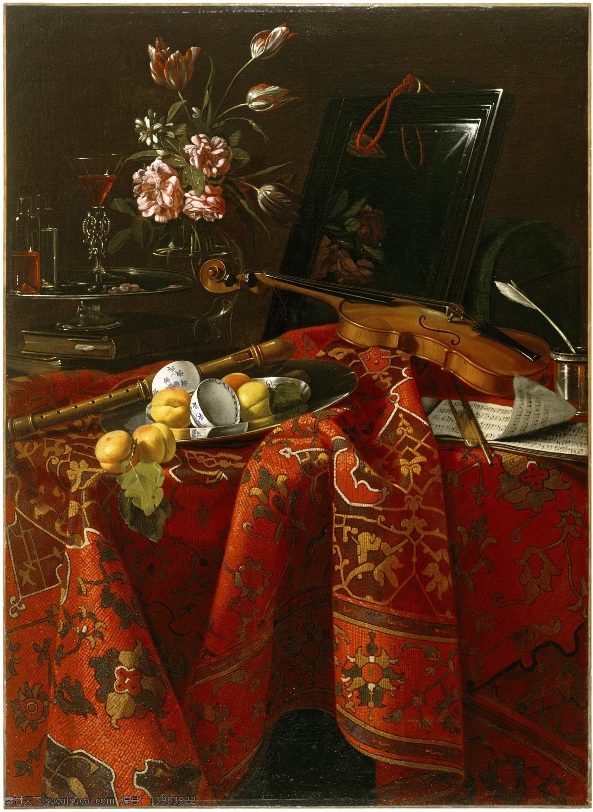 花卉 水果 蔬菜 器皿 静物 印象 画派 写实主义 油画 装饰画 c italian munari cristoforo 荷花 玫瑰 百合 鲜花 实物 装饰素材