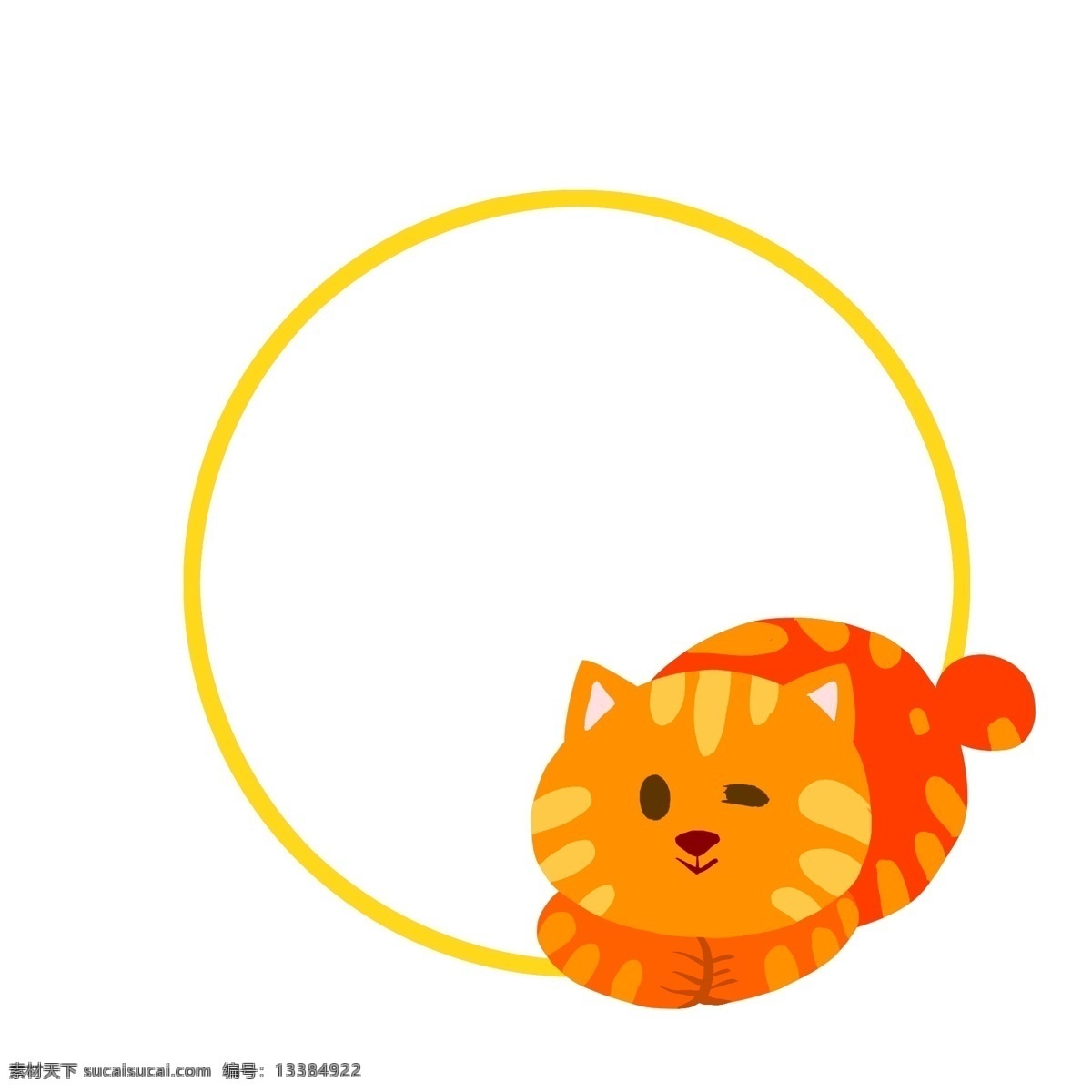 可爱 小 猫咪 装饰 边框 小猫咪 装饰边框 小动物边框 卡通边框 黄色边框 文本边框 编辑边框 小猫边框