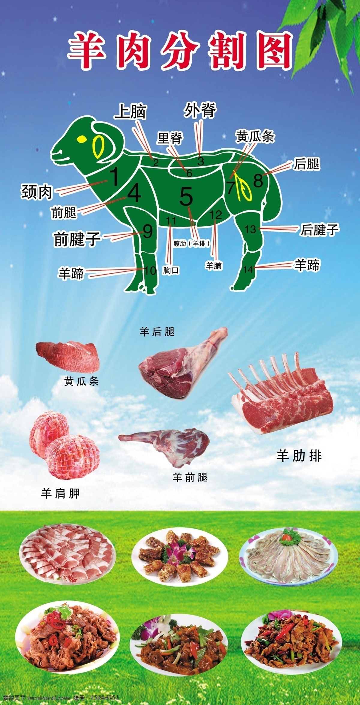 羊肉分割图 分割图 羊肉 肉类 超市 分层