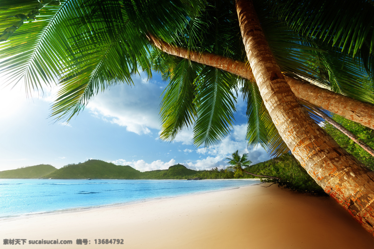 海边美景 海滩 海面 大海 海水 海边 蓝海水 沙滩 沙子 蓝天 树林 树木 白云 云彩 热带风景 自然风景 自然景观