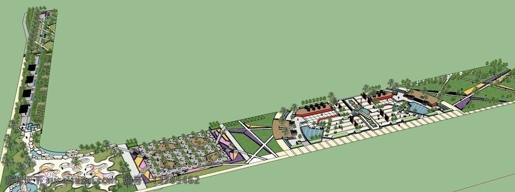 草图 大师 景观 模型 宜居 草图大师 公园 园林 3d设计 室外模型 skp