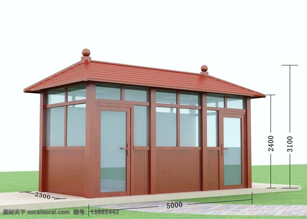 3d房子 铝合金 房屋模型 玻璃效果 小房子 别墅 3d设计 3d作品 max