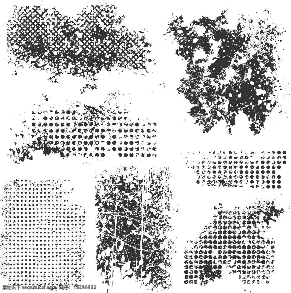 笔刷免费下载 墨迹 喷溅 水墨 斑迹 矢量图 其他矢量图