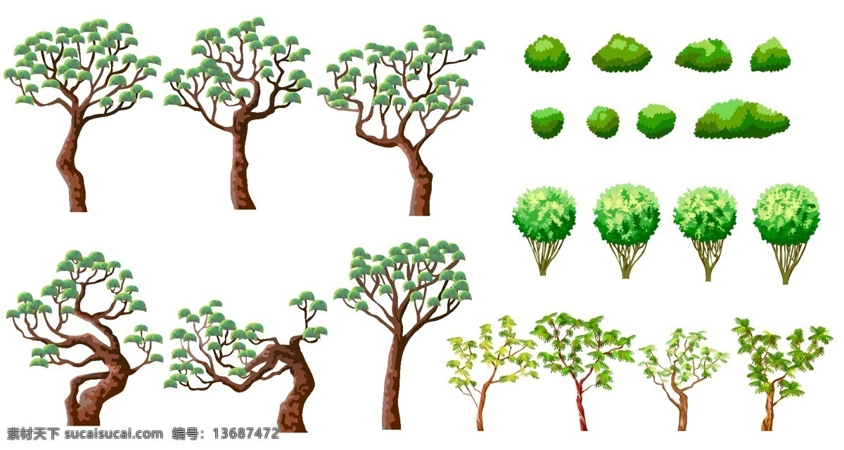 款 大树 绿色 植物 矢量图 其他矢量图