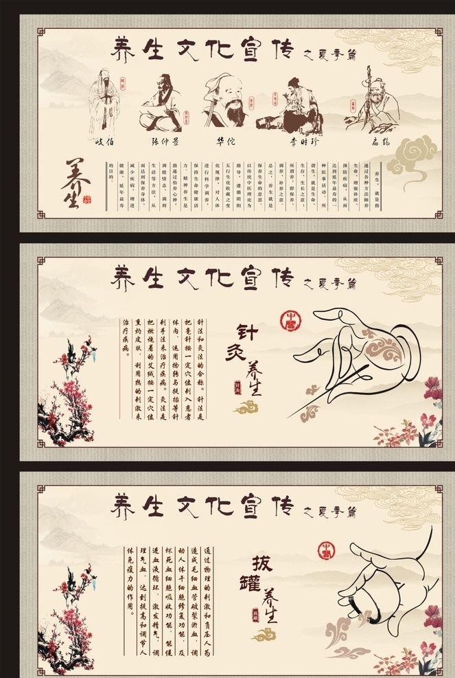 中医养生 文化 展板 中医养生文化 四季养生 健康类展板 疾病预防 生活小常识 户外广告设计 喷绘