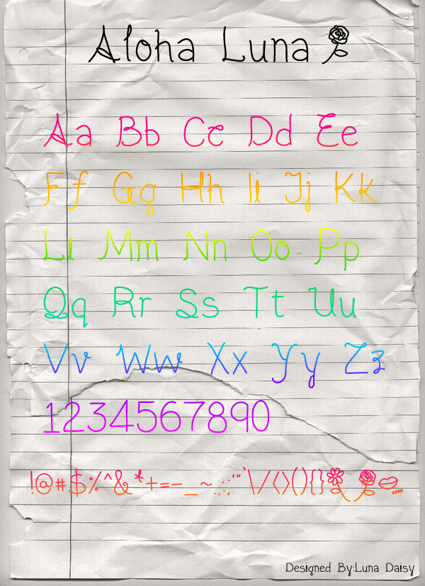 aloha 月球 字体 adobe postscript ttf lunadaisy 阿罗 luna truetype opentype 后记 eot 光学传递函数 psd源文件 艺术字