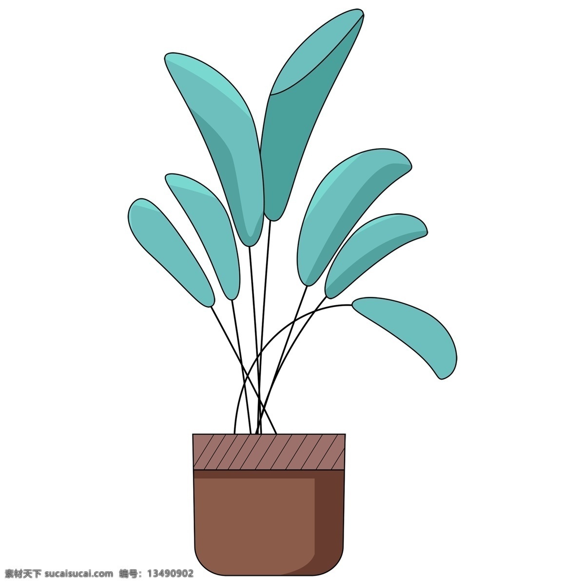 水彩 盆栽 植物 装饰 免 抠 图 插画 免扣素材 透明素材 卡通素材 可爱