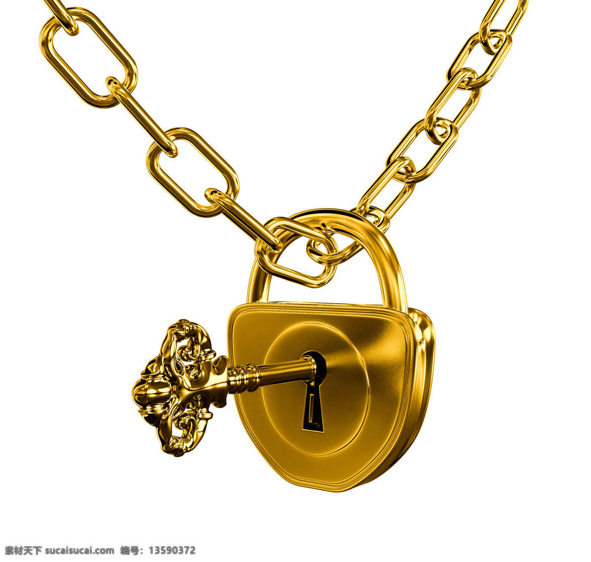金钥匙 锁 黄金制品 金属 开锁 金链子 财富 高清图片 珠宝服饰 生活百科