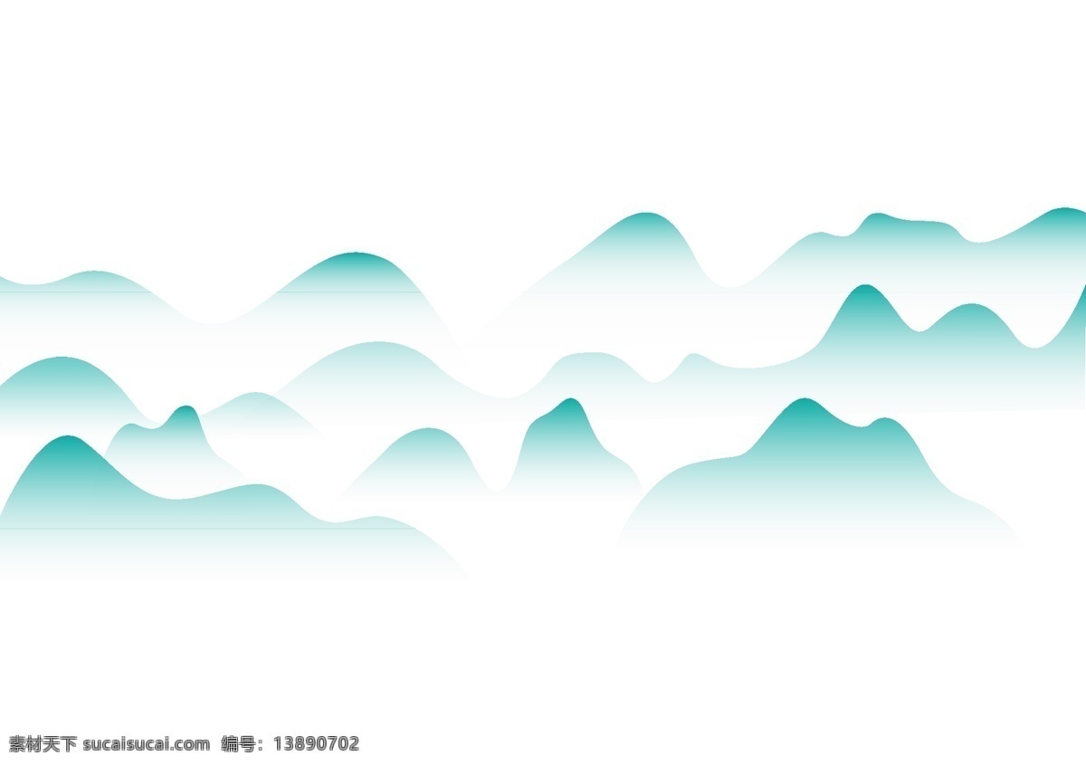 水墨山 山 大气 水 树木 文化艺术