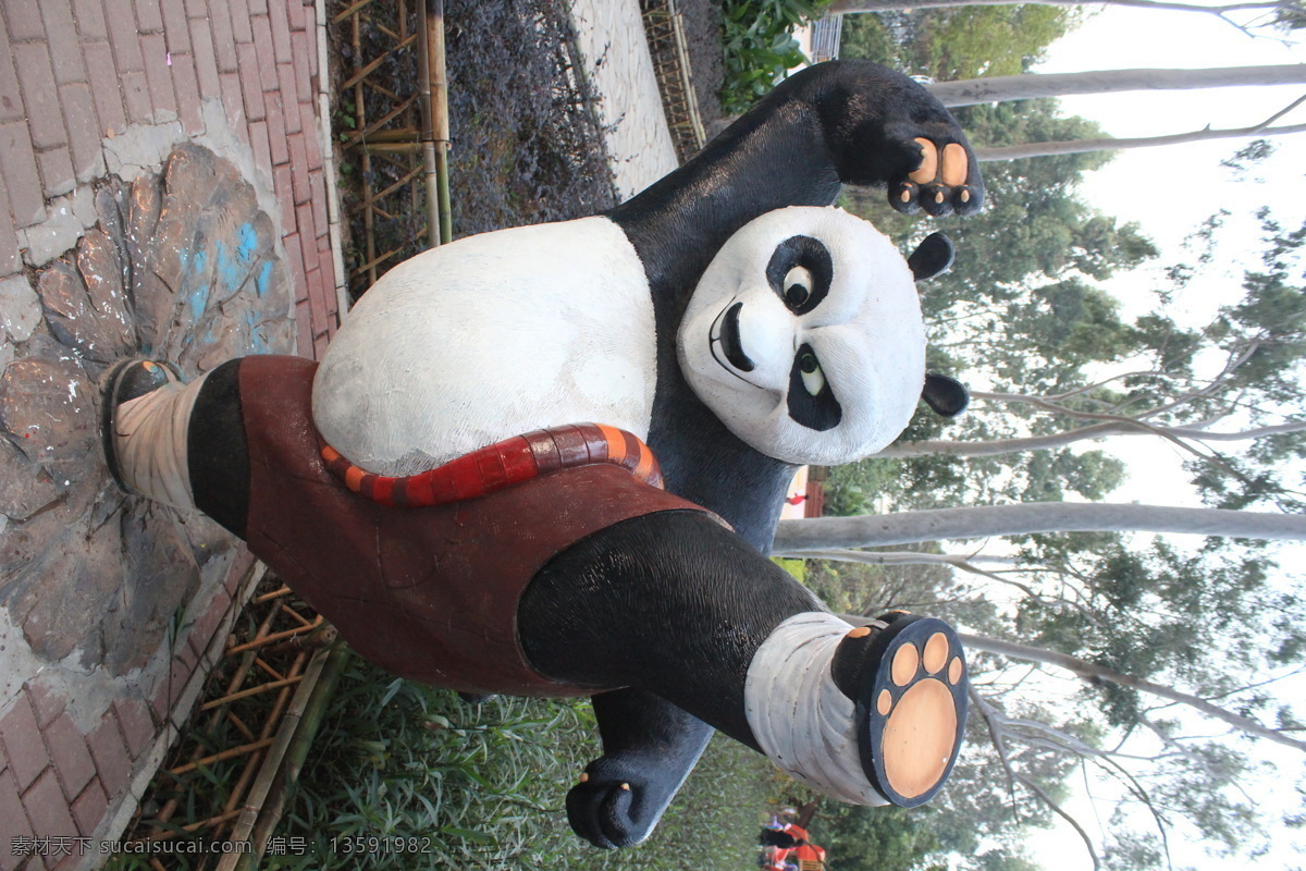 功夫熊猫 功夫 游戏 熊猫 娱乐 卡通 欢乐谷 文化艺术 建筑园林 雕塑 黑色