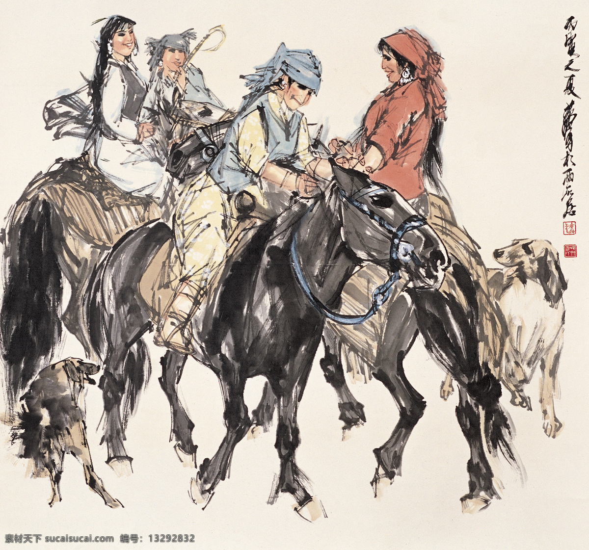 黄胄 名人 书画 中国 古董 驴 名人书画 绘画书法 文化艺术