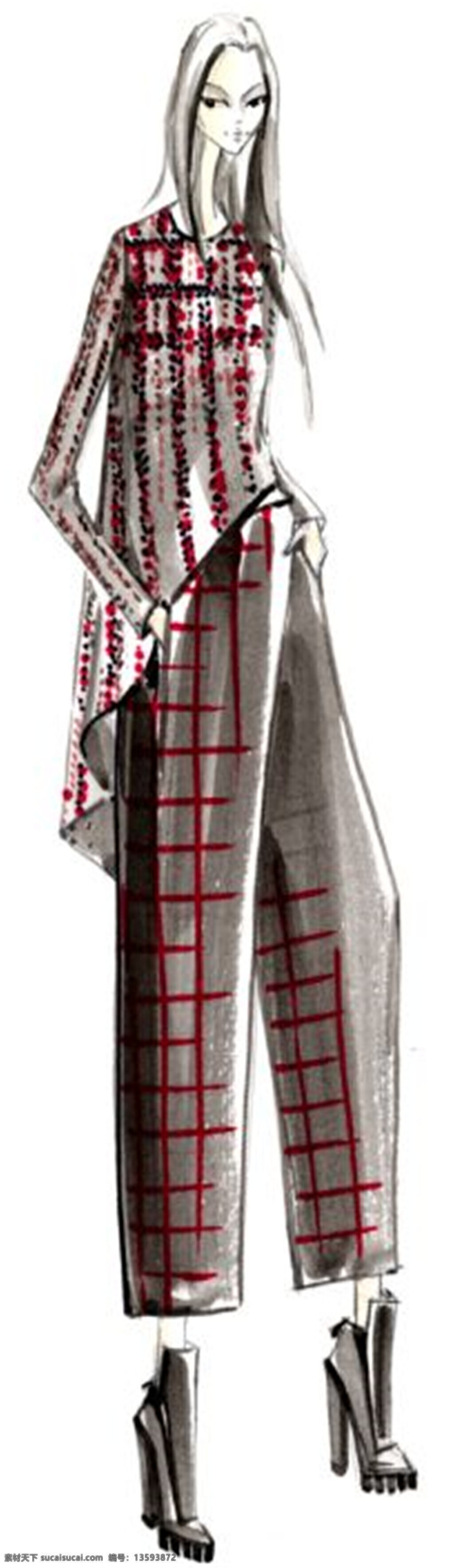 格子 长 款 套装 设计图 服装设计 时尚女装 职业女装 职业装 女装设计 效果图 短裙 衬衫 服装 服装效果图 连衣裙