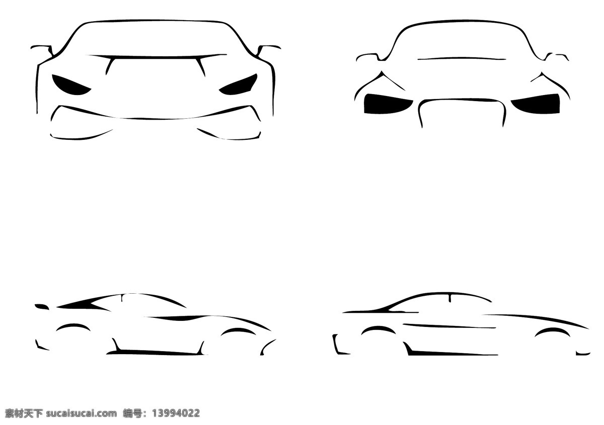 汽车剪影 汽车 剪影 线条 轮廓 矢量 标志图标 其他图标