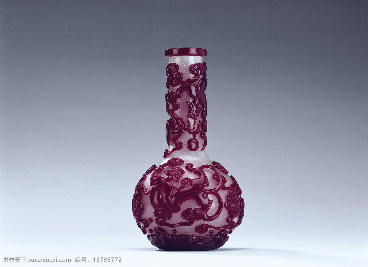 云纹 吉祥 图案 浮雕 玉 瓶 中国 玉器 雕花瓶 吉祥图案 夔龙纹 饕餮 红色 陶瓷 传统文化 文化艺术