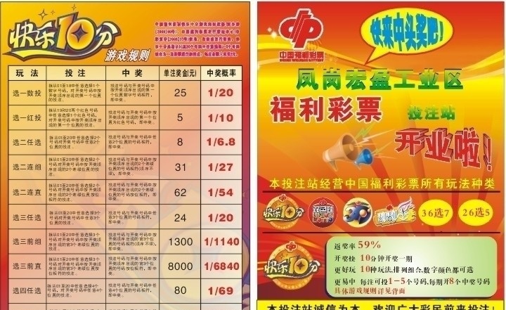 福彩 快乐 分钟 游戏规则 福彩标志 福彩宣传单 福彩传单 快乐10分 矢量