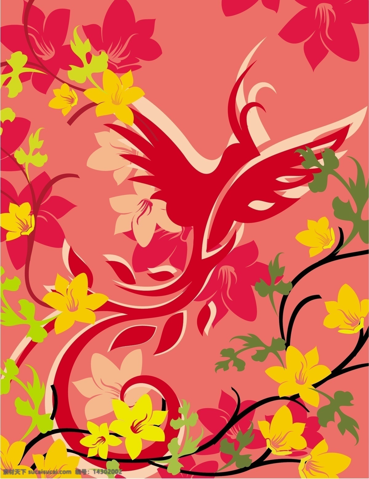 吉祥 鸟 花纹 背景 花边 吉祥鸟 吉祥鸟花纹 矢量图 花纹花边