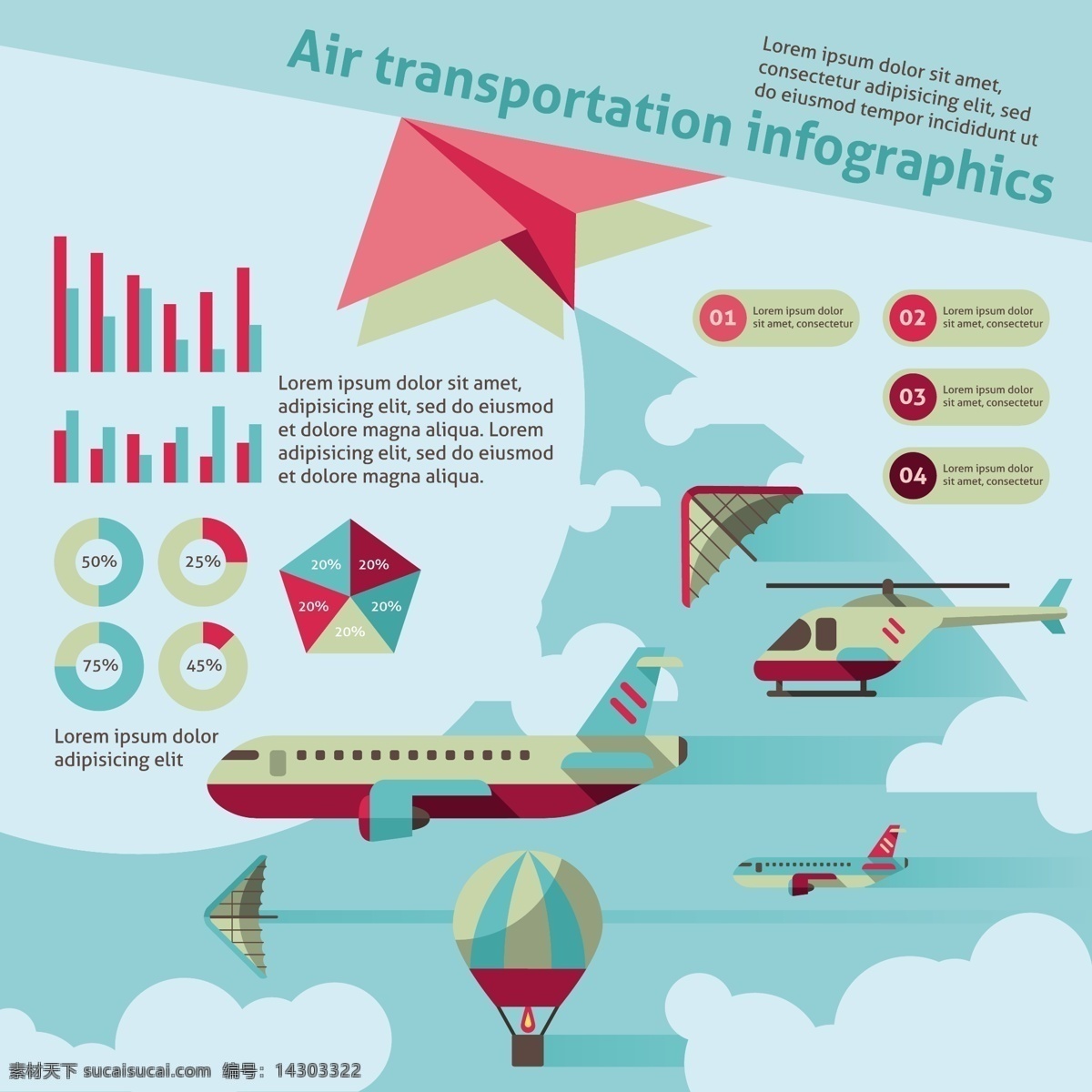 创意 航空运输 商务 信息 图 矢量 飞机 航空 降落伞 运输 矢量图 其他矢量图