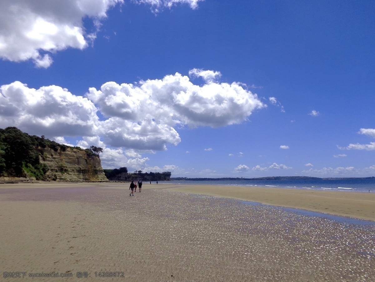 新西兰 海滨 风景 天空 蓝天 白云 远山 大海 海水 海滩 游人 休闲 风光 旅游摄影 国外旅游