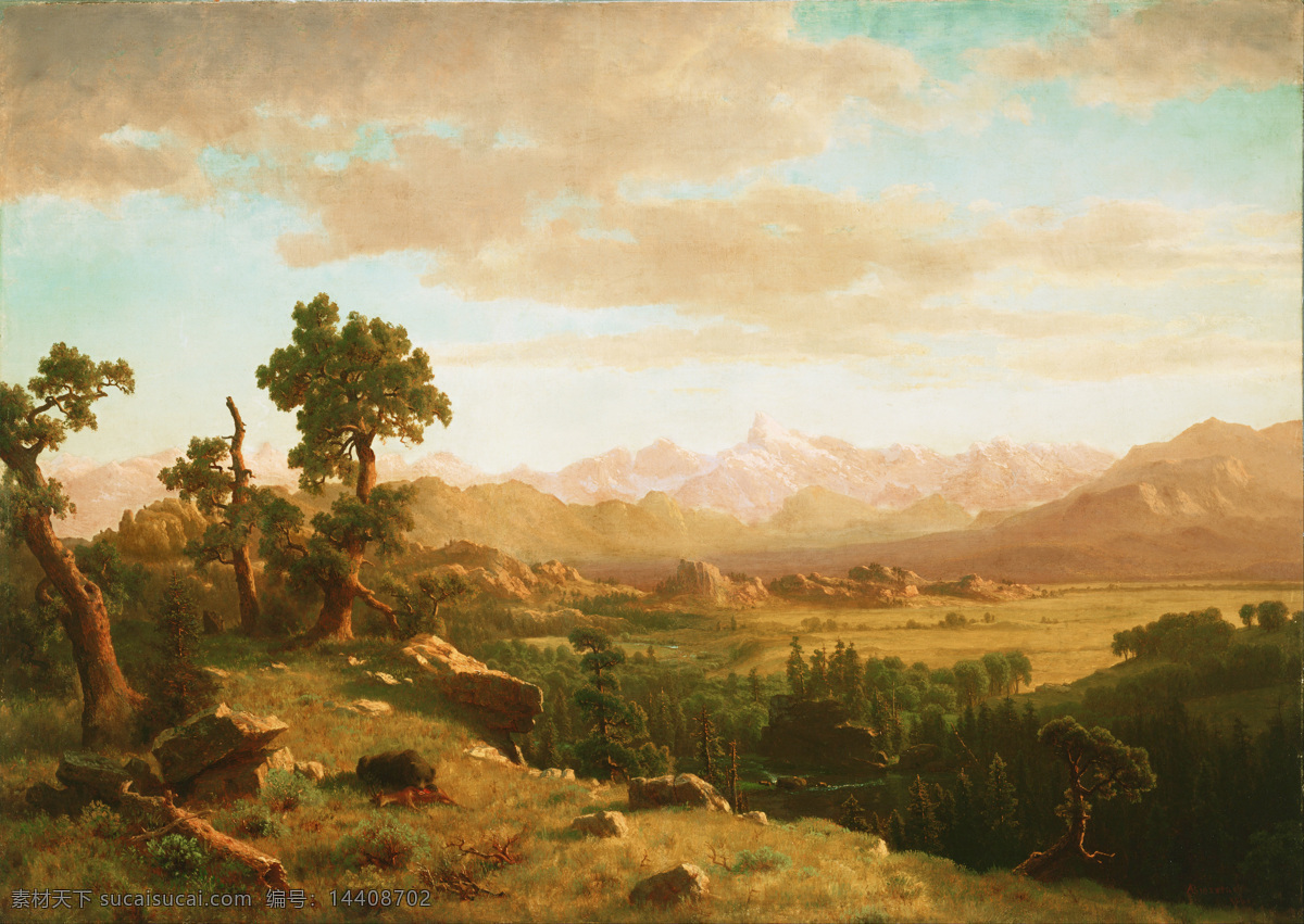 比尔 史 伯特 自然风景 风景 谷 绘画书法 美国 树 文化艺术 自然 作品 阿尔贝特 美国画家 丹佛 艺术 博物馆 哈德逊河学院 景观艺术 装饰素材 油画