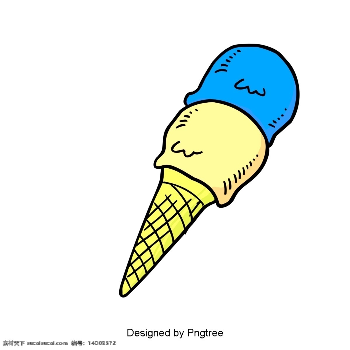卡通 手绘 甜点 冰淇淋 可爱 冰冷 饮 夏天 雪球 巧克力