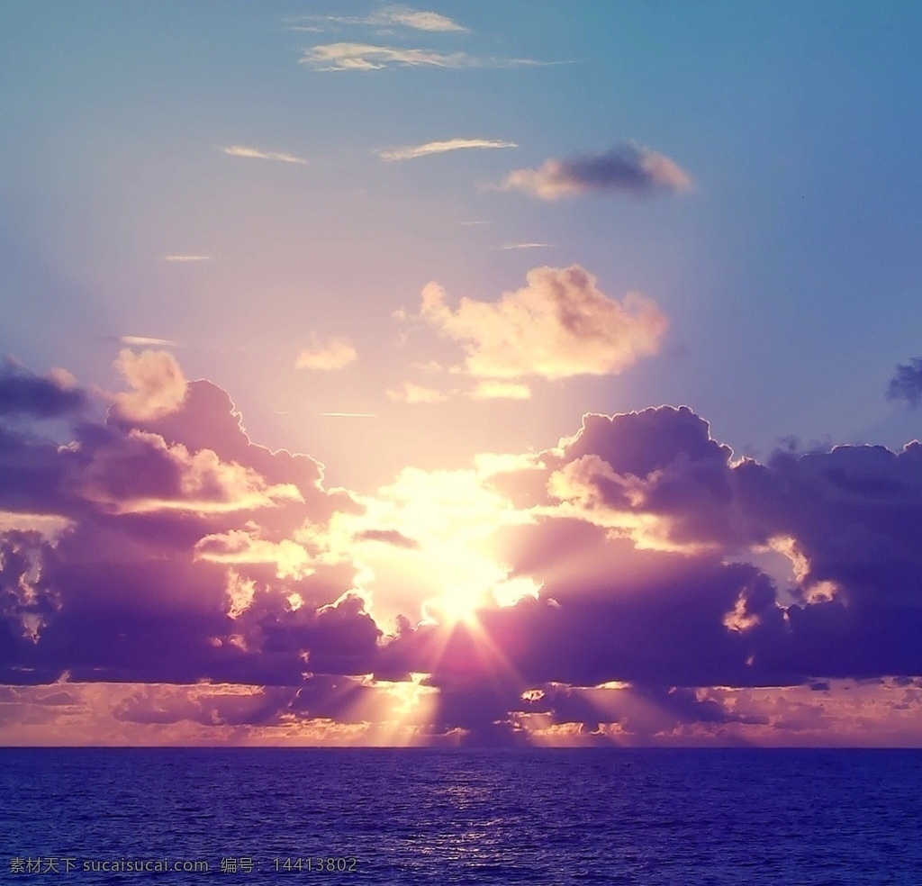 天空日落云海 天空 日落 太阳 阳光 云海 海边 海 背景 风景 桌面 美丽 自然风景 自然景观