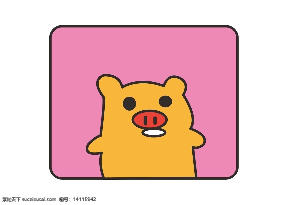 矢量 卡通 动物 猪 图案