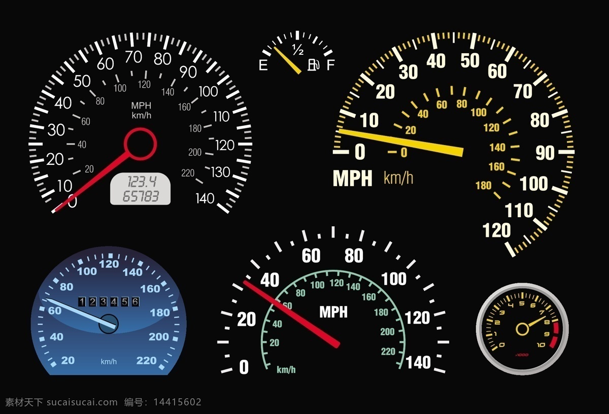 科技 感 表盘 矢量 icon 矢量素材 数字 图标 仪表 仪表盘 指针 里程 里程表 时速 decoder 矢量图 其他矢量图