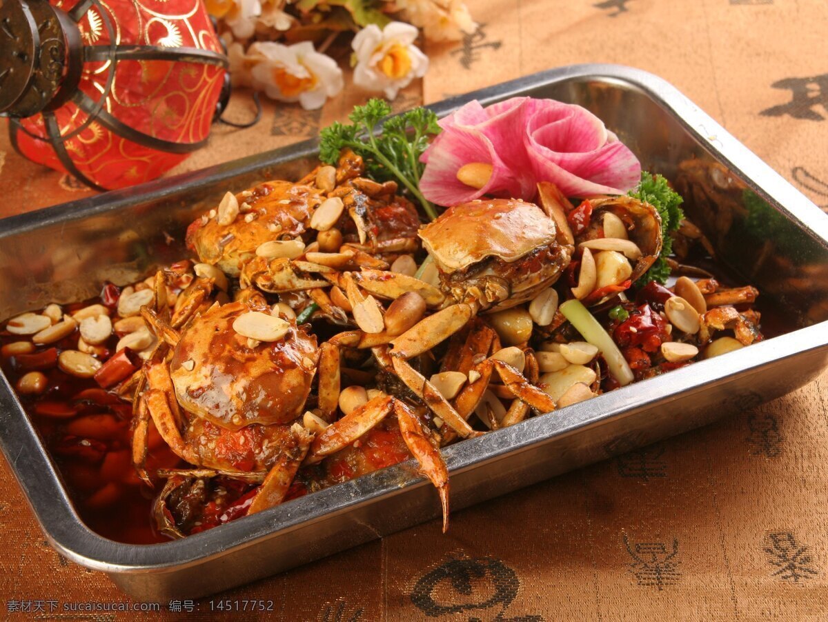 香辣蟹 香辣 大闸蟹 有机食品 爆炒 海鲜 传统美食 热菜 餐饮美食