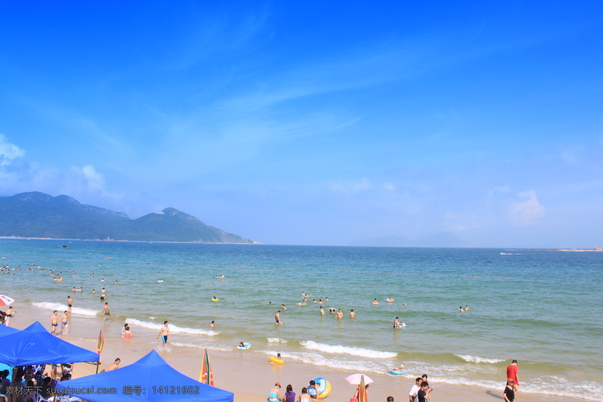 海滩 度假 蓝天 深圳 自然风景 自然景观 滩 小梅沙 psd源文件