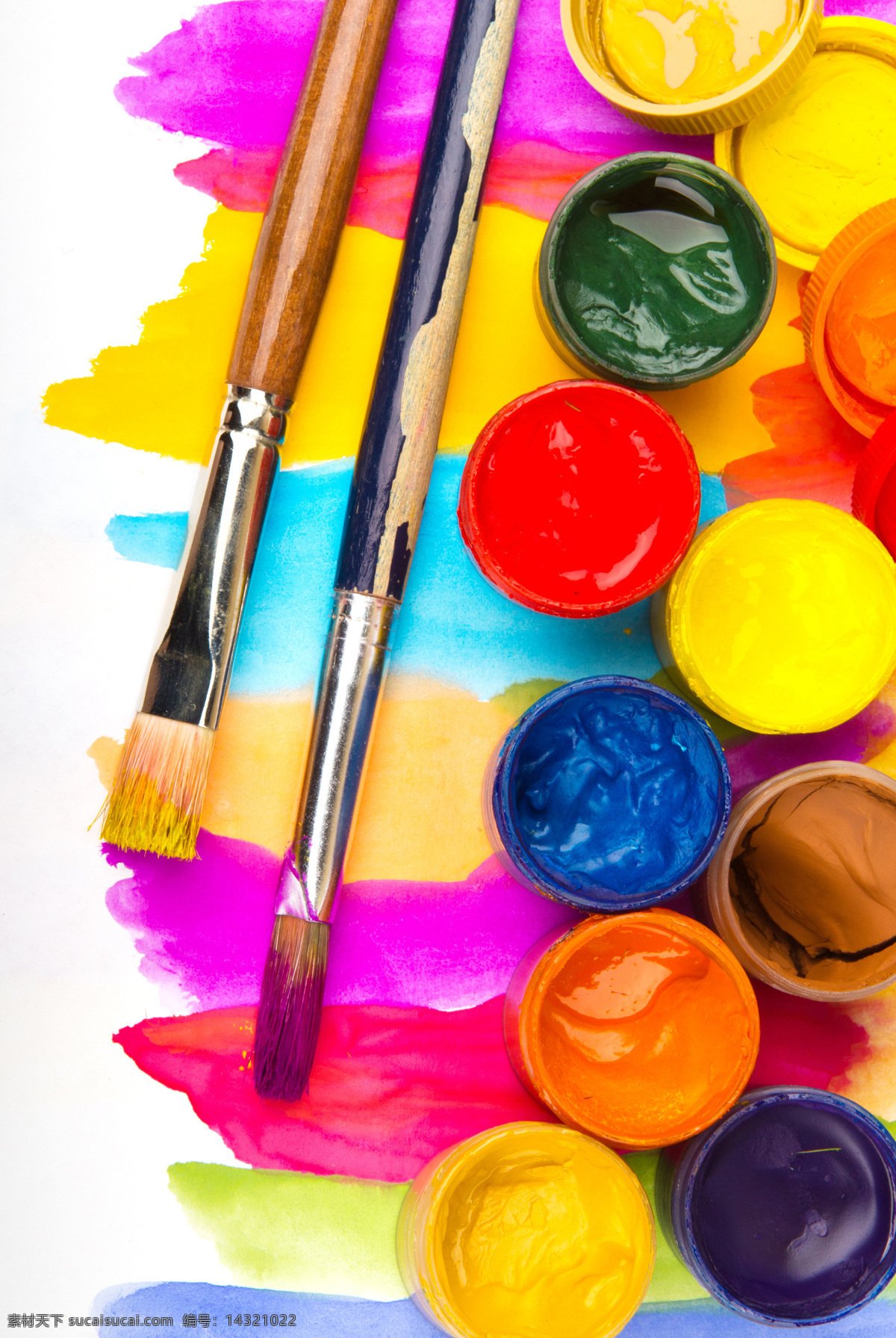 颜料盒与刷子 颜料盒 刷子 彩色 油漆 颜料 水彩 其他类别 生活百科 黄色